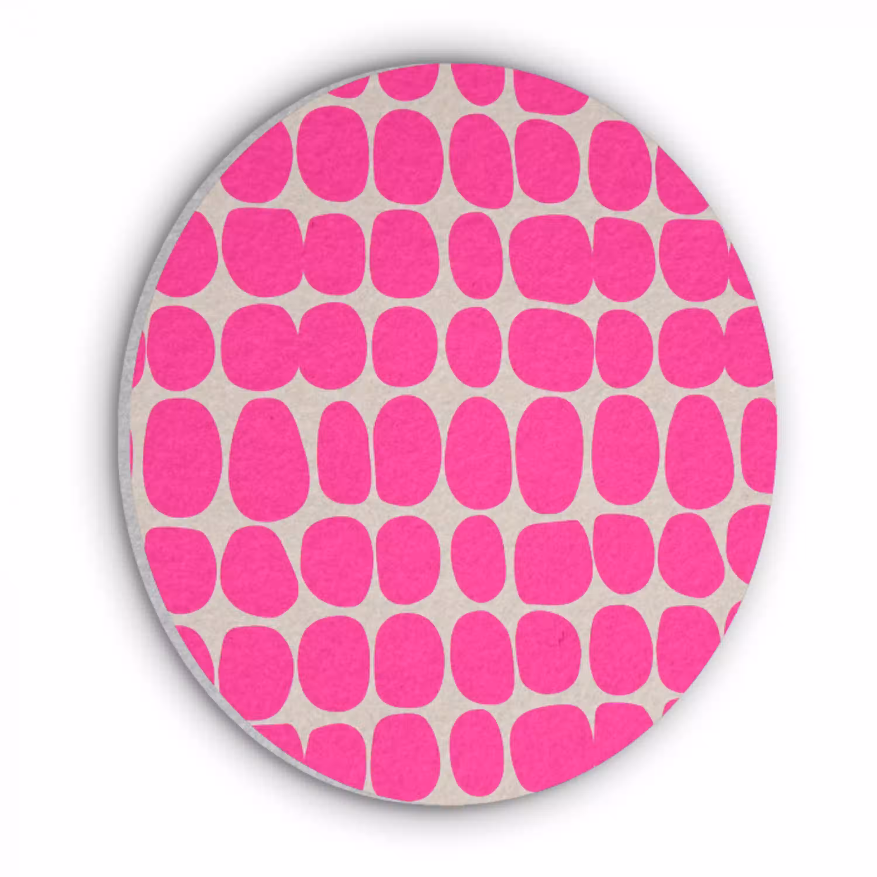 Stippen - Patroon - Roze Akoestische PET Vilt - Rond klein 838 -3d