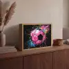 Graffiti - Sport - Voetbal - Bal - Roze Light Box met batterij (Wandlamp) middel -sfeer2
