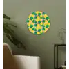Ananas - Geel - Groen - Tropisch Wandcirkel kunststof plaat 5mm dik klein 188 -sfeer3