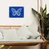 Vlinder - Wit - Getekend - Stippen tuinposter los doek klein -sfeer7