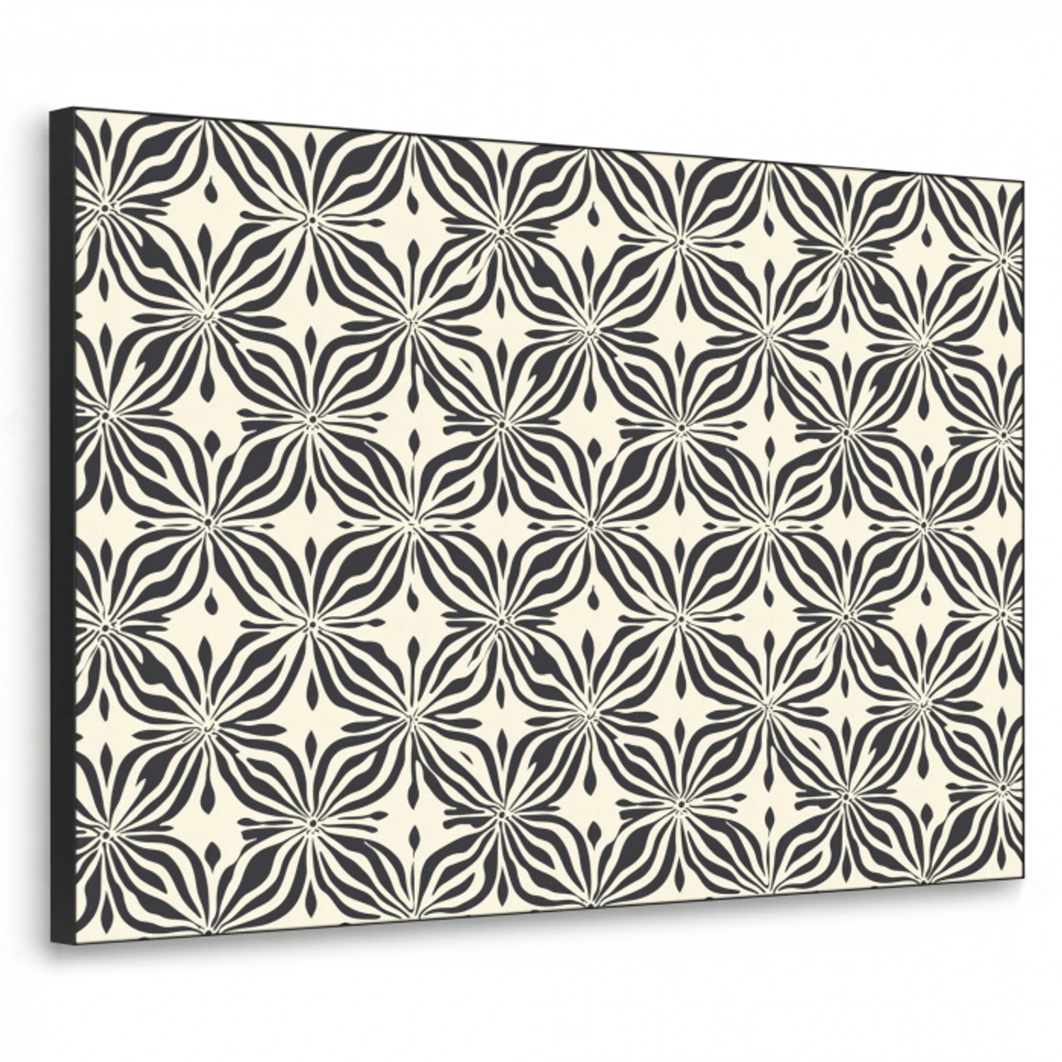 Grafisch - Patroon - Zwart Textielframe zwart klein 947 -3d