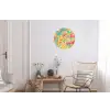 Geel - Roze - Blauw - Retro Wandcirkel aluminium klein -woonkamer