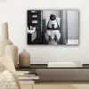 Pinguïn - Telefoon - Toilet - Zwart - Wit canvas 2cm klein -sfeer6