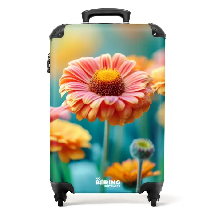 Kleurrijke gerbera bloemen NBS - Handbagage koffer - Unisex middel -productfoto_recht