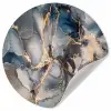 Marmer - Grijs - Blauw - Luxe - Goud Wandcirkel behangsticker klein -3d