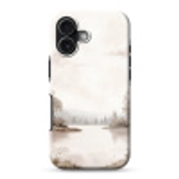 Rivierlandschap - Minimalistisch - Aardetinten Toughcase MagSafe Apple iPhone 17 klein -3d