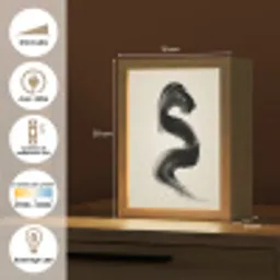 Penseelstreek - Zwart - Minimalistisch Light Box met kabel (Tafellamp) klein -USP_FR