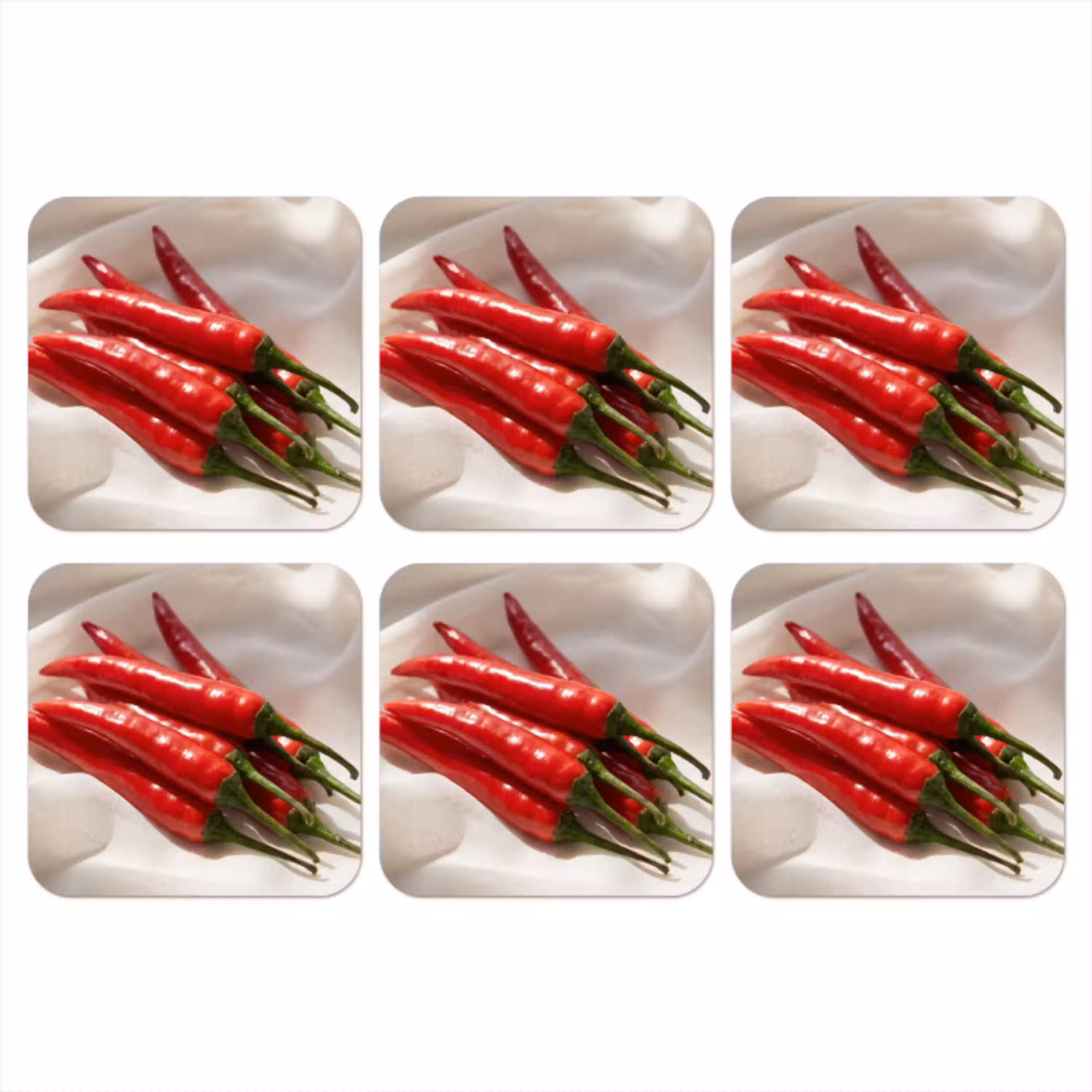 Peper - Rood - Eten onderzetter kurk middel -3d