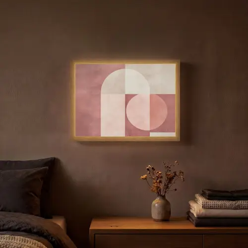 Figuren - Abstract - Roze Light Box met batterij (Wandlamp) middel -sfeer4