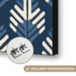 Modern - Patroon - Blauw Textielframe zwart klein 947 -USP_ophangsysteemNL