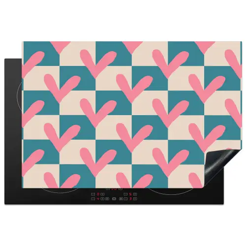 Vlakken - Hartjes - Patroon - Retro Inductie beschermer vinyl 3mm klein 276 -3d