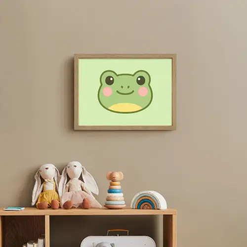 Kikker - Groen - Vriendelijkheid Light Box met batterij (Wandlamp kind) middel -sfeer2_kind
