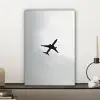 Minimalistisch - Silhouet - Zwart - Vliegtuig canvas 2cm klein -sfeer6