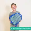Donkerblauw walvissenpatroon met zeesterren Kinderrugzak - Blauw middel -sfeer1_NL