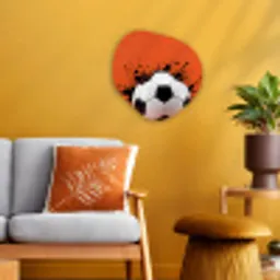 Voetbal - Verf - Sport - Oranje Wandcirkel Organisch Forex 3mm klein -sfeer4