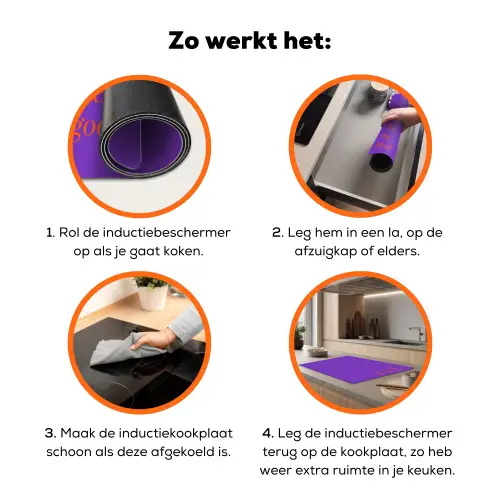 See the good - Oranje - Paars Inductie beschermer vinyl 3mm klein -zzzzzzz-td-werking