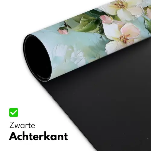 Bloesem - Bladeren - Lichtblauw Muismat XXL klein -sfeer2