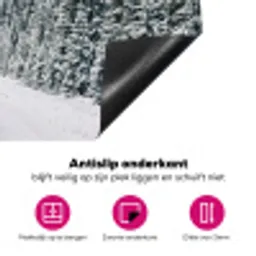 Weg - Sneeuw - Naaldbos - Winter - Avontuurlijk Inductie beschermer vinyl 3mm klein -wsfeer4_website