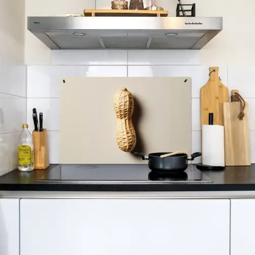 Pinda - Ruw - Beige Inductie beschemer met haakjes klein -sfeer2