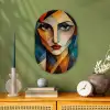 Portret - Abstract - Vormen Wandcirkel Ovaal Forex klein -sfeer2