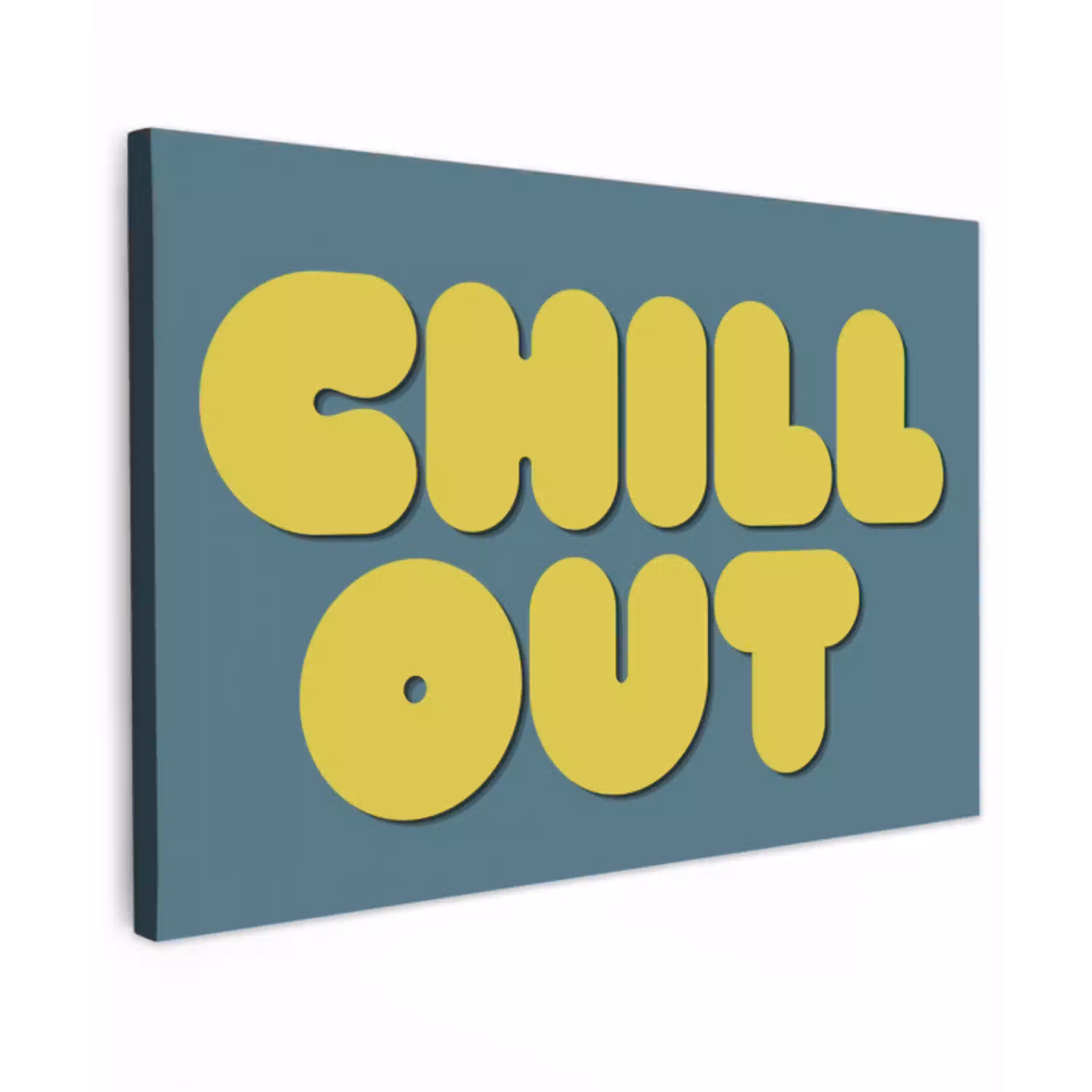 Chill out - Geel - Blauw canvas 2cm klein -z3d