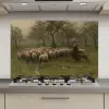 Herderin met kudde schapen - Schilderij van Anton Mauve keuken achterwand spatscherm klein -3d_website