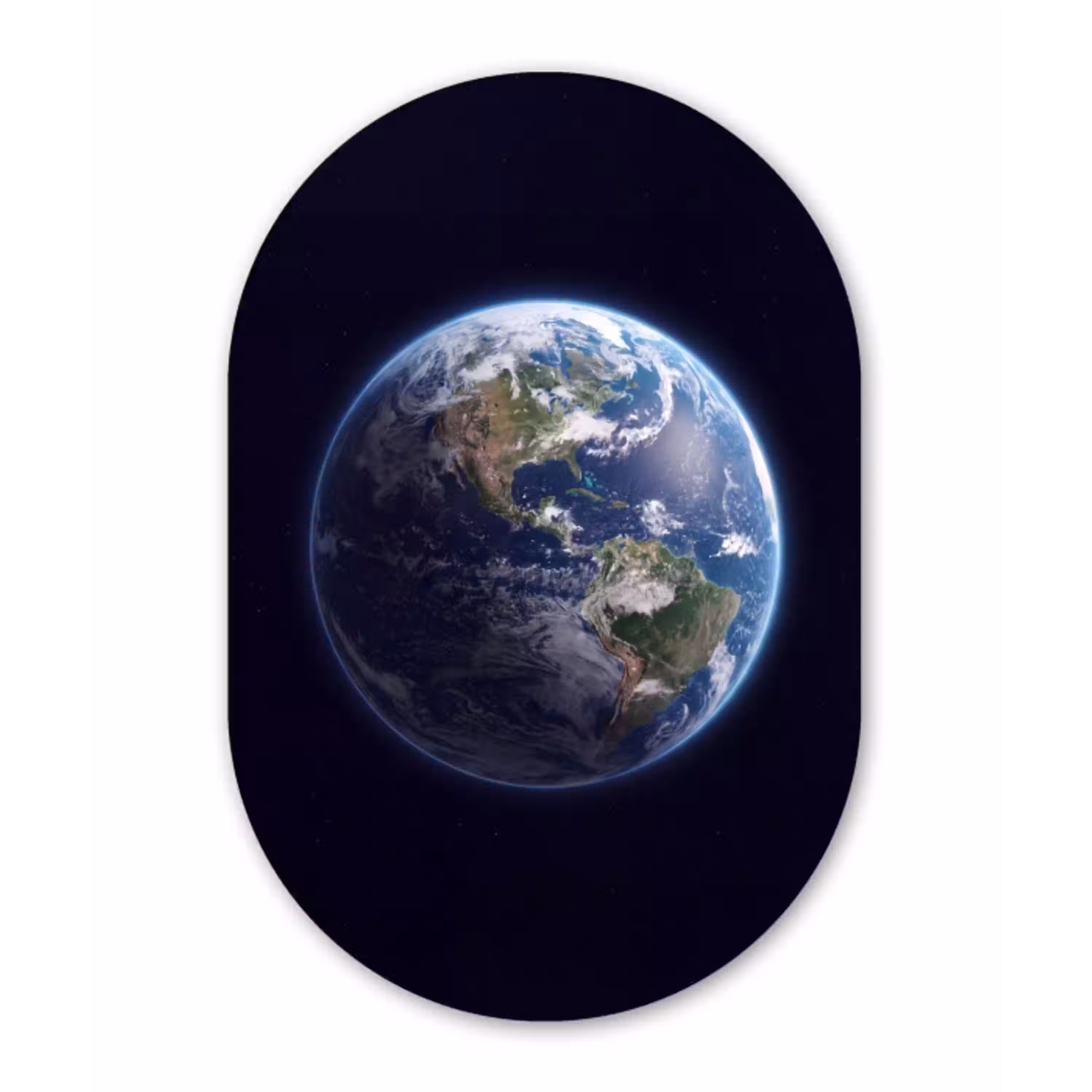 Aarde - Ruimte - Kosmos Wandcirkel Ovaal Glas middel -3d