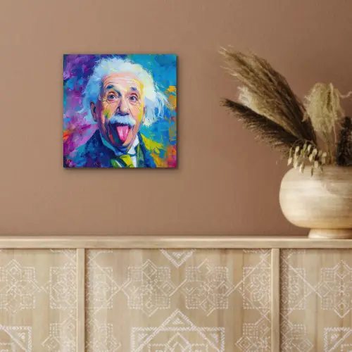 Oude man - Expressief - Kleurrijk aluminium wit klein -sfeer4