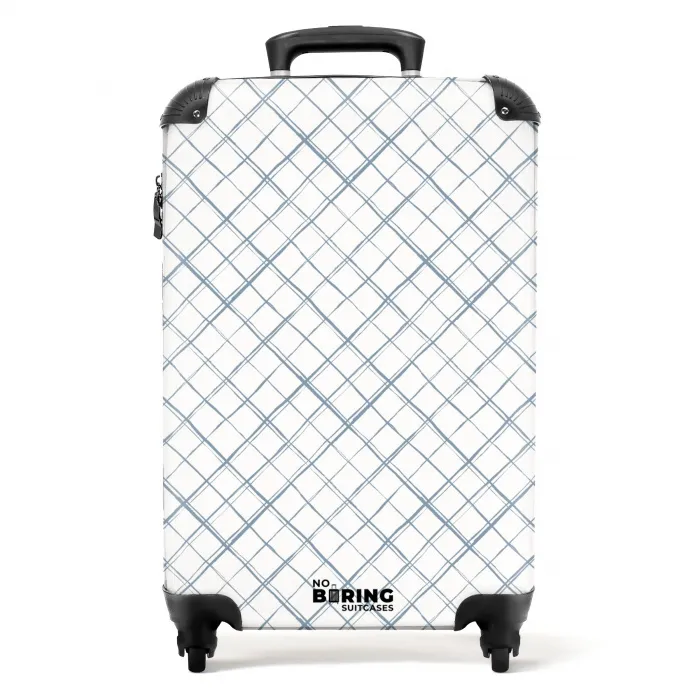 Diagonaal kruisende lijnen op een wit vlak NBS - Handbagage koffer - Kinderen Unisex middel -productfoto_recht