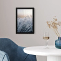 Rijp - Gras - Kristallen - Winter - Minimalistisch fotolijst zwart zonder passe partout klein -sfeer4