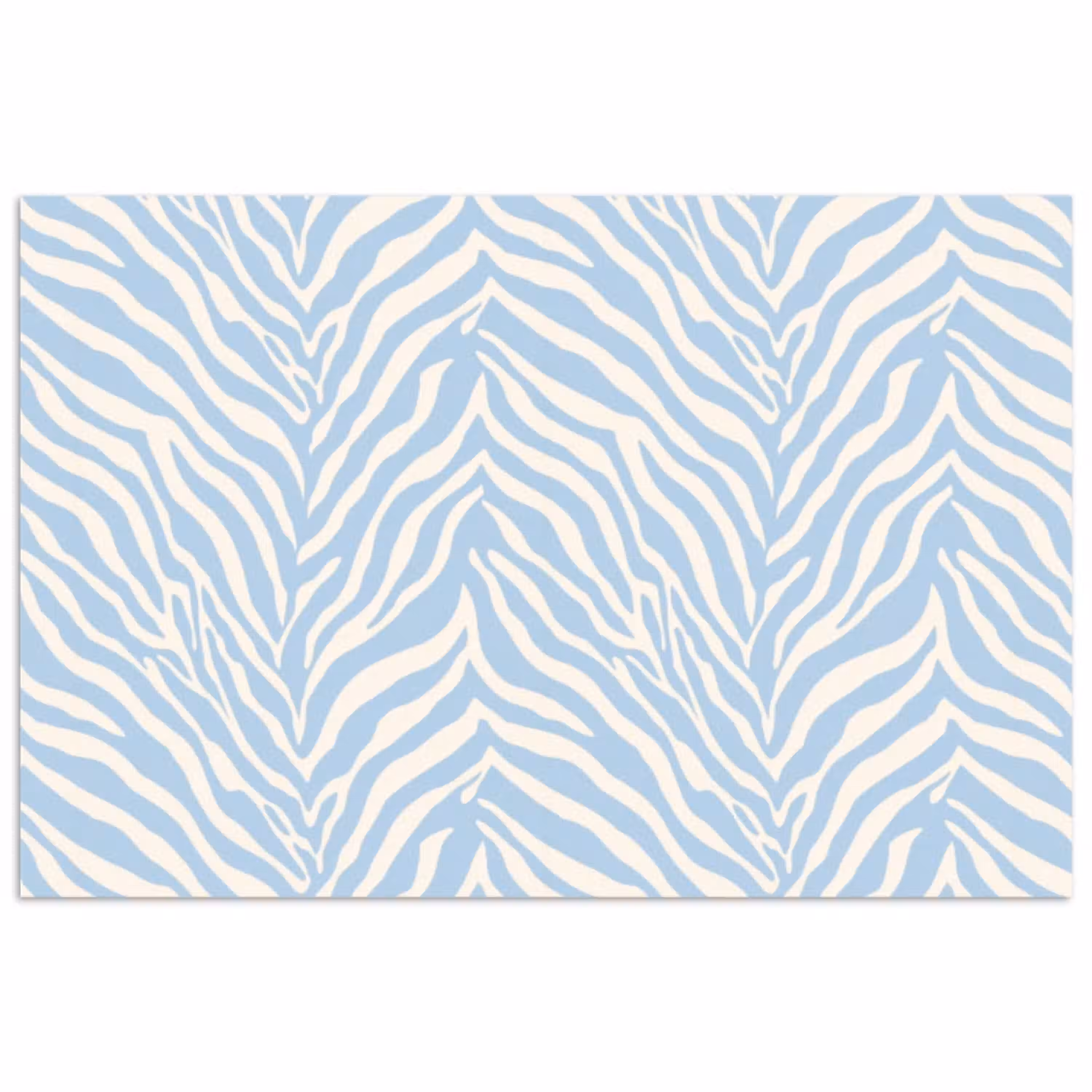 Zebra - Motief - Blauw - Wit poster papier klein 62 -3d