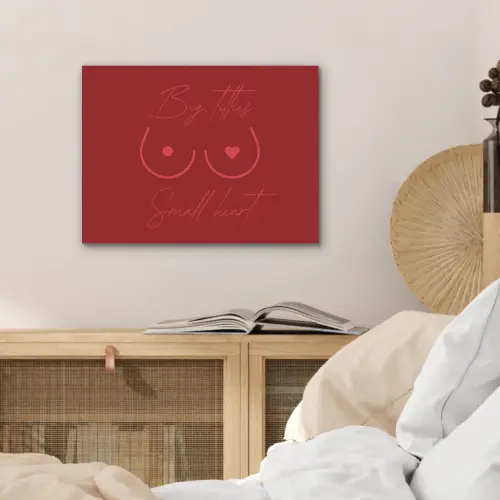 Big titties small heart - Rood - Hart PET vilt klein -sfeer3