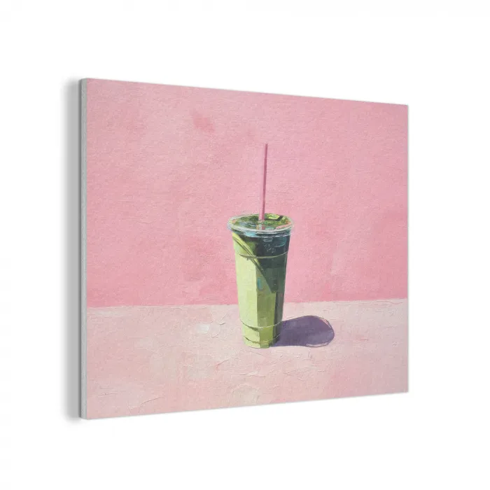 Beker - Rietje - Minimalistisch - Groen PET vilt klein -3d
