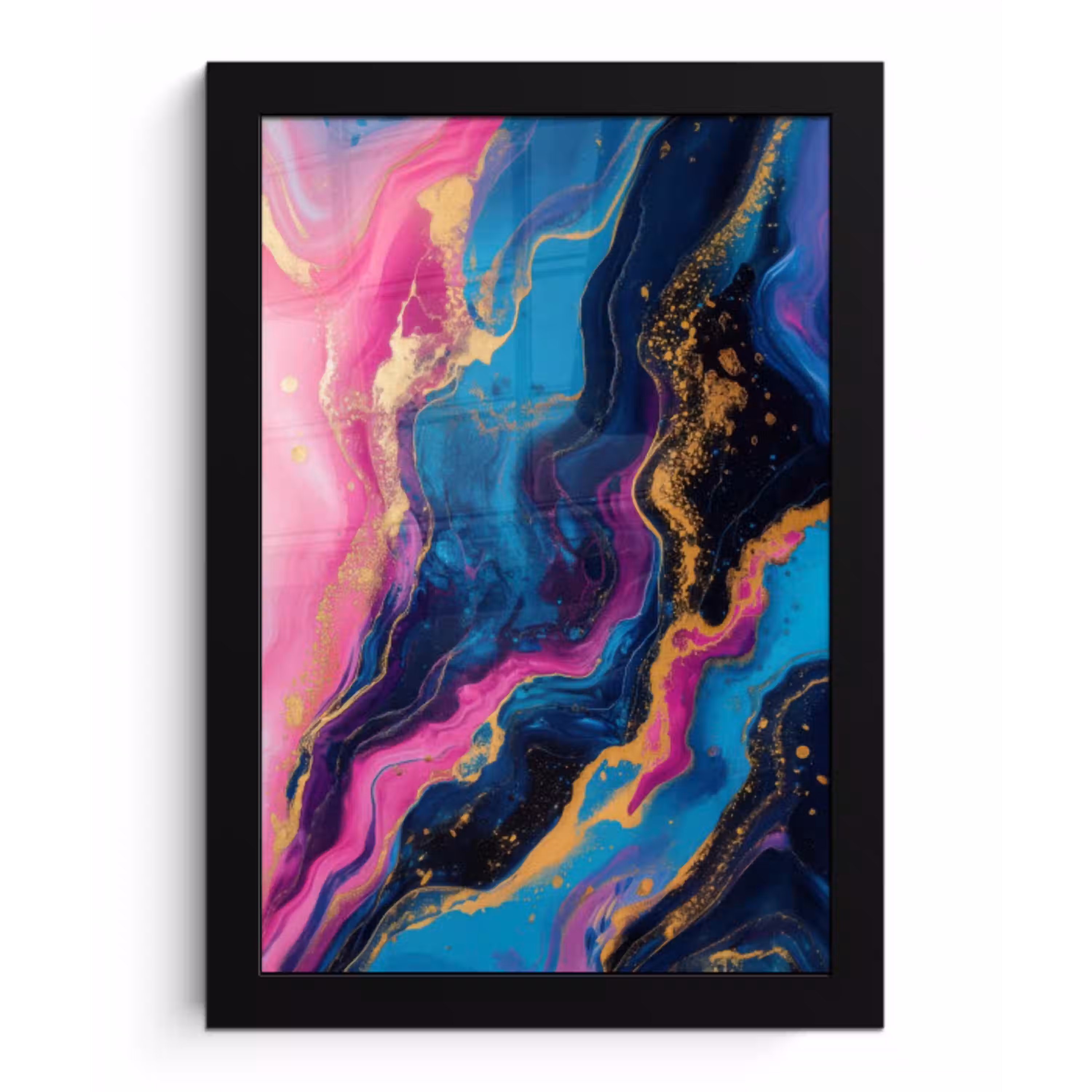 Marmer - Modern - Goud fotolijst zwart zonder passe partout klein -3d