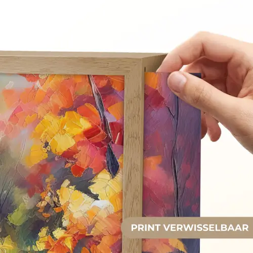Landschap - Olieverf - Rivier - Kleurrijk Light Box met batterij (Wandlamp) middel -USP_websiteprintNL