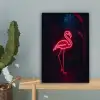 Flamingo - Roze - Neon - Licht canvas 2cm klein -sfeer4