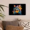 Kat - Graffiti - Kleurrijk - Wafel - Eten canvas 2cm klein -sfeer1