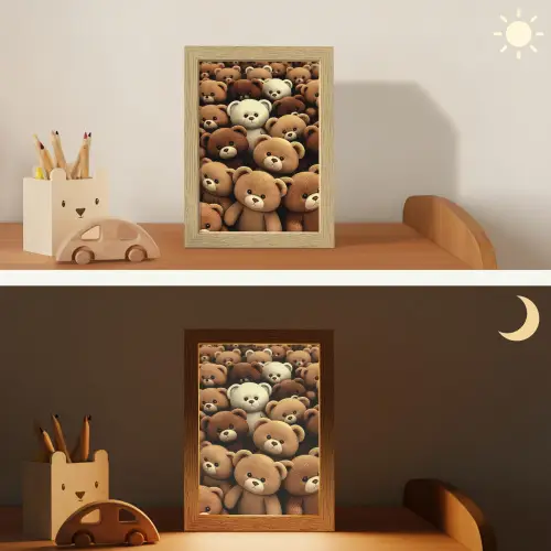 Teddybeer - Knuffel - Bruin - Beer - Jongens - Meisjes Light Box met kabel klein -sfeer3_kind