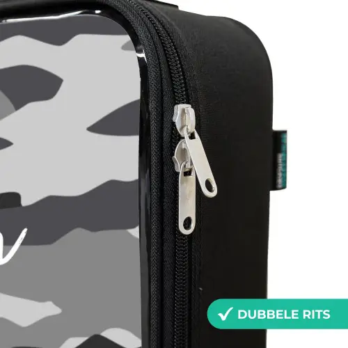 Camogrijs Kinderkoffer - Zwart klein -rits_NL
