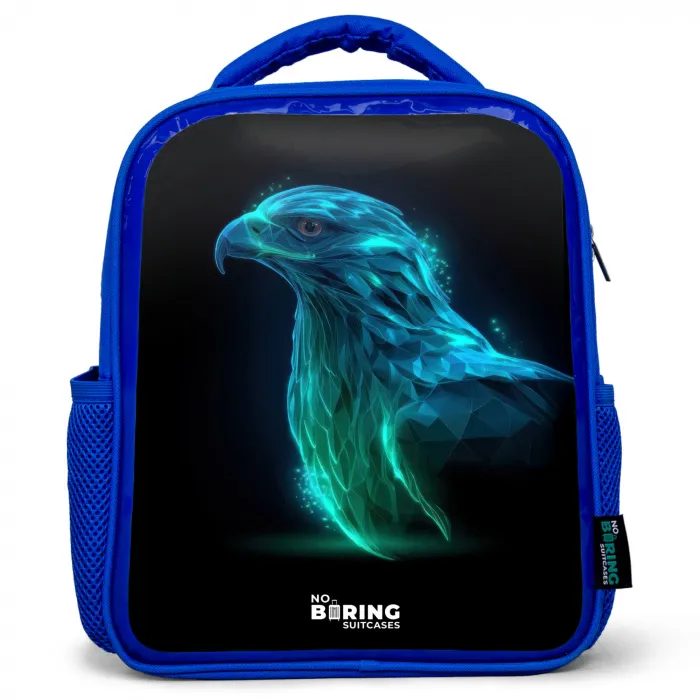 Digitale adelaar in profiel Kinderrugzak - Blauw middel -3d