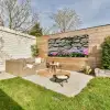 Hortensia’s - Stenen - Muur - Bloemen Tuinposter op houten frame 2 cm dik xxl -sfeer2