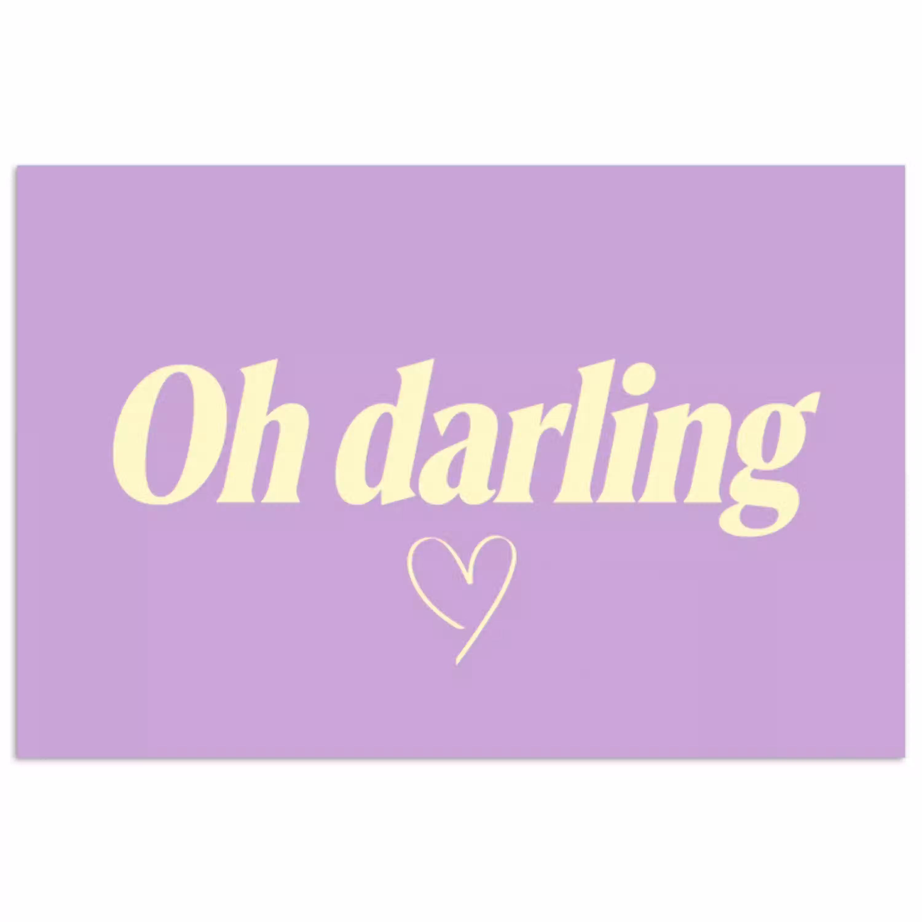 Oh darling - Hart - Paars poster papier klein -3d