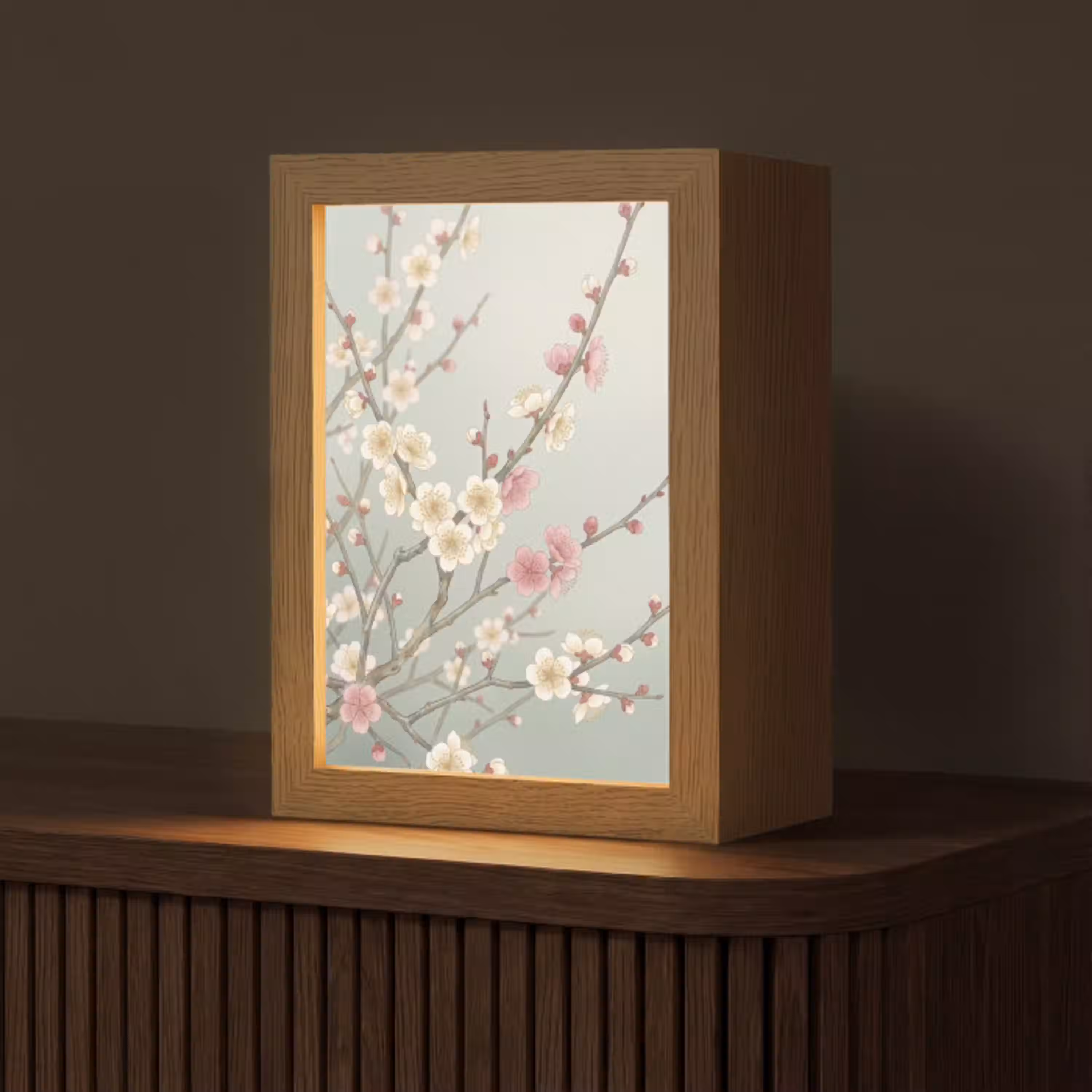 Kersen - Bloesem - Groen Light Box met kabel (Tafellamp) klein -z3d_website