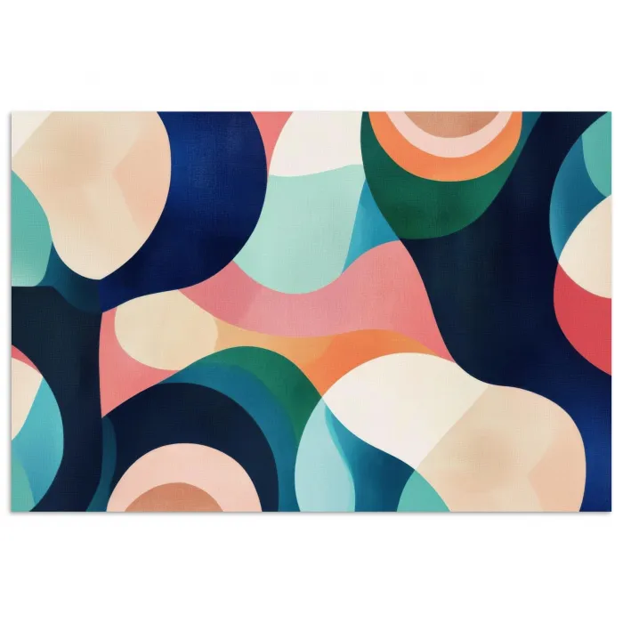 Abstract - Blauw - Roze poster papier klein -3d