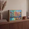 Amsterdam - Olieverf - Gracht - Schilderij - Kunst Light Box met batterij (Wandlamp) middel -sfeer2