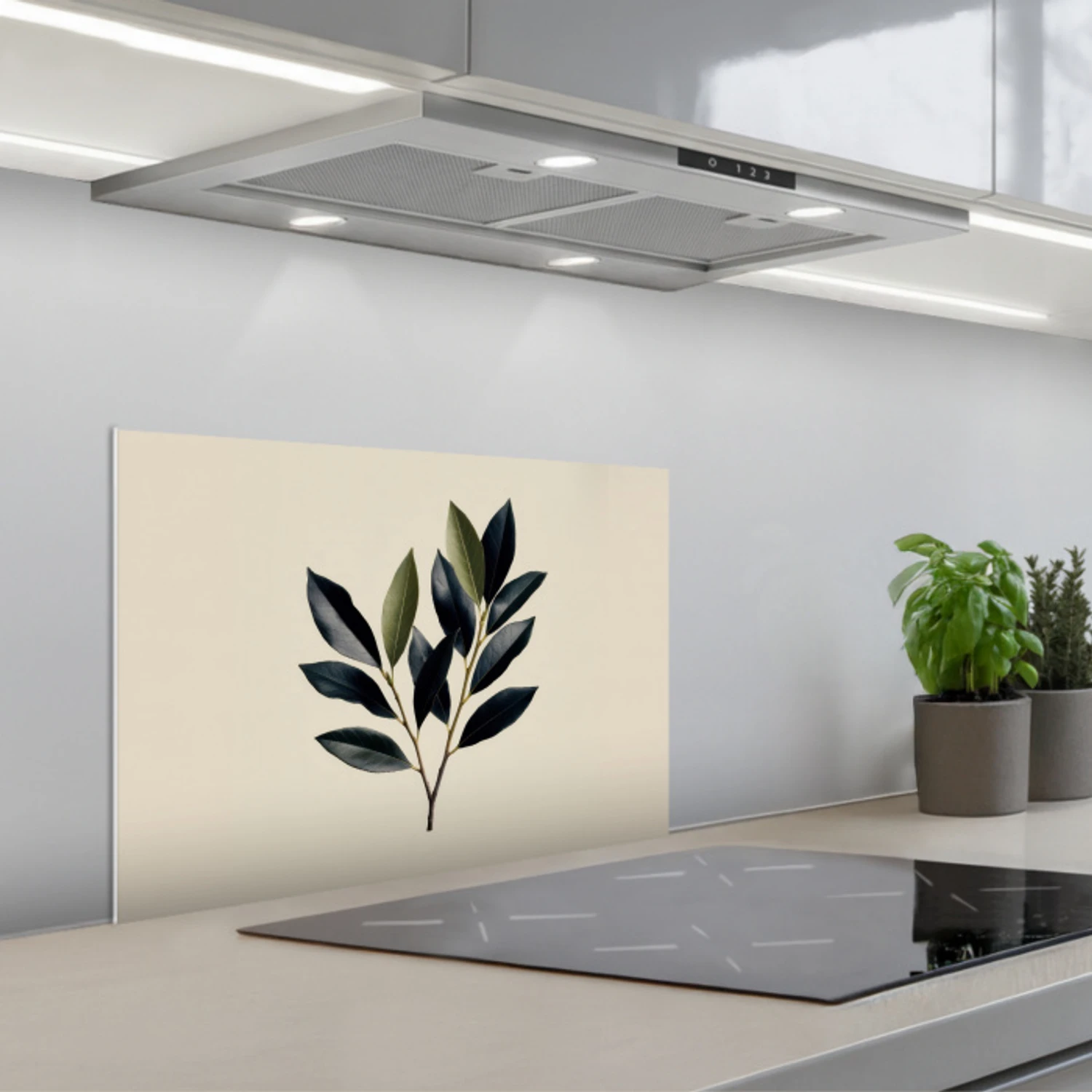 Ovaal - Olijfgroen - Simpel keuken achterwand spatscherm klein -3d_schuin