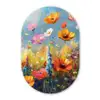 Bloemen - Natuur - Botanisch - Kunst Wandcirkel Ovaal Forex klein -3d
