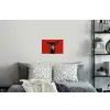 Windhond - Minimalistisch - Rood Muursticker klein -slaapkamer