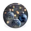 Kerstbal - Versierd - Blauw Wandcirkel aluminium klein -3d