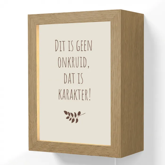 Bruin - Minimalistisch - Quote - Zomer Light Box met kabel (Wandlamp) klein -3d